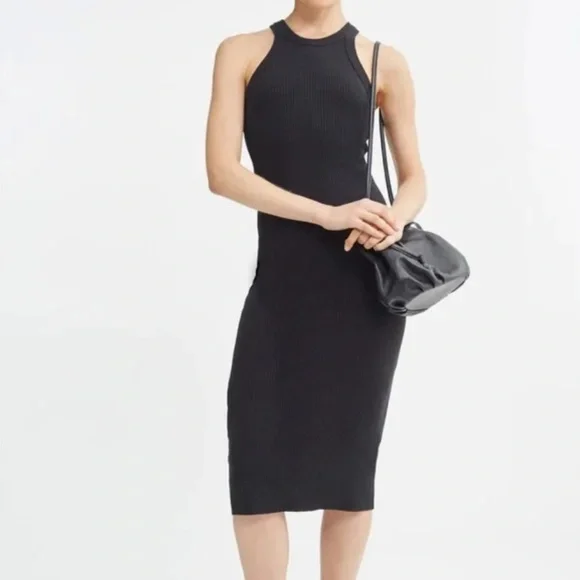 Bandier WSLY Rivington ribbed black dress S - Picture 2 of 7